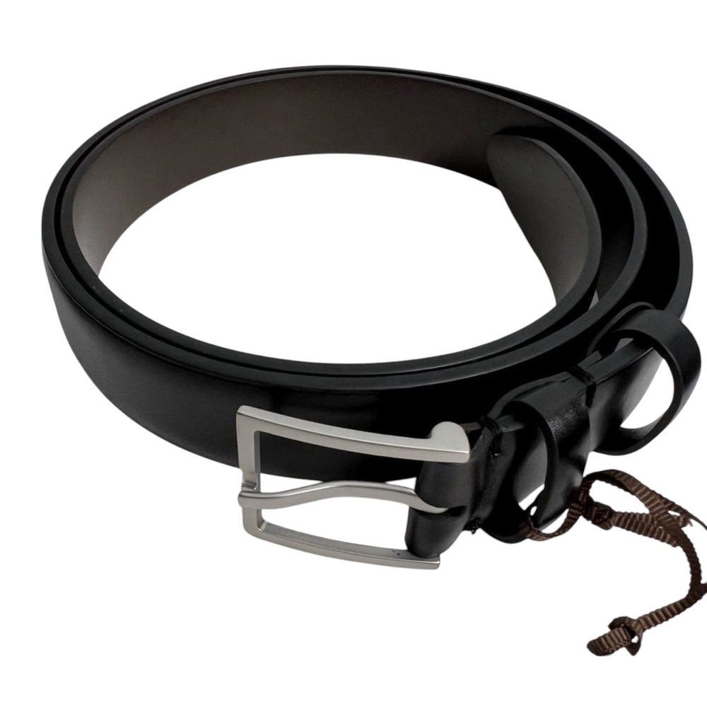 Caruso Genuine Handmade in Italy Black Leather Belt Mens EUR 95 US 36 NWT